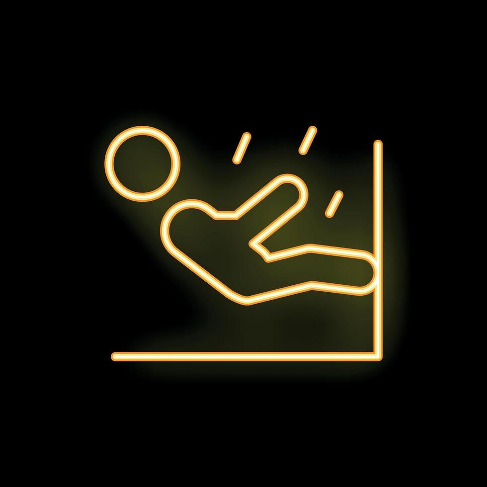 Neon yellow airbag dashboard warning light symbol vector