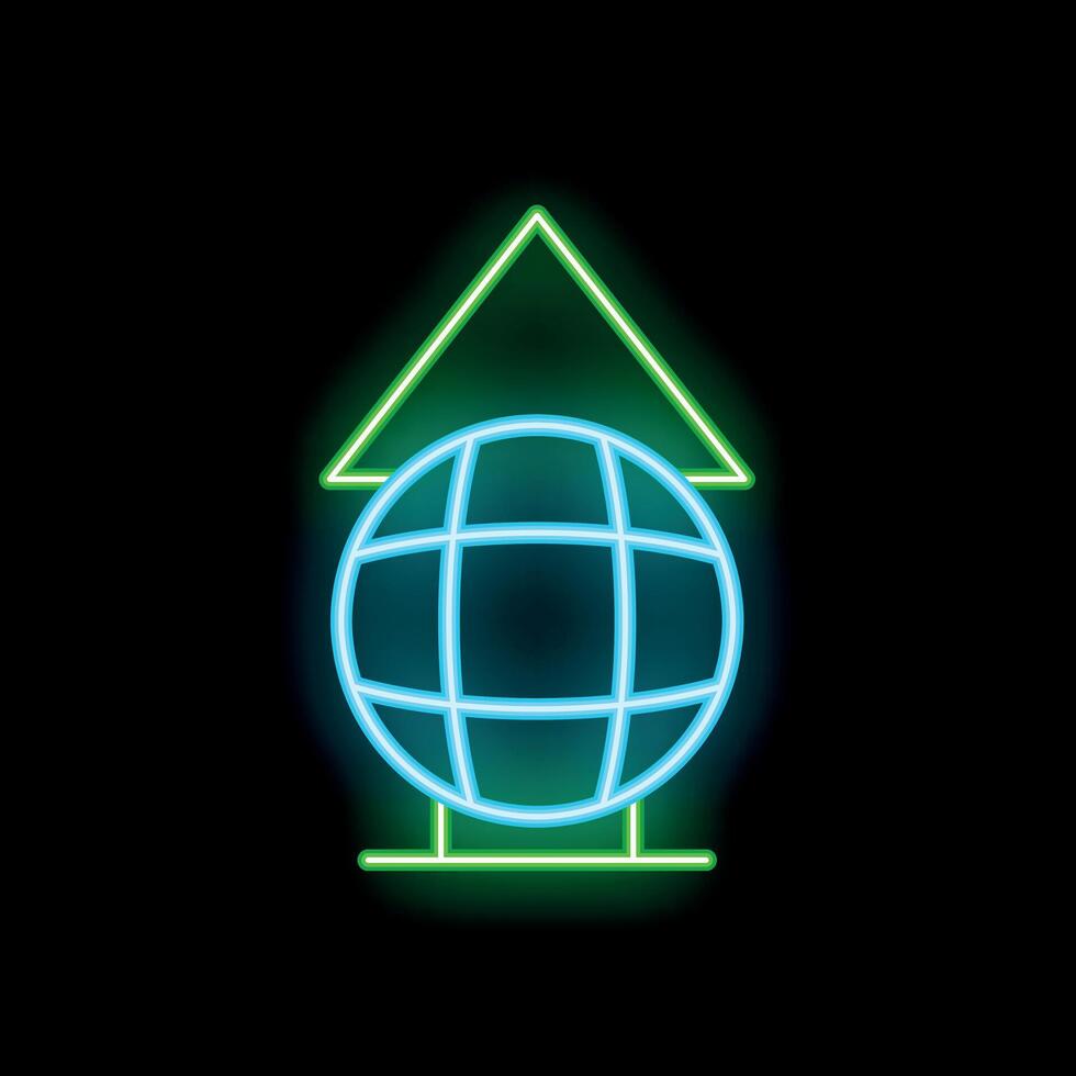 Neon sign representing the concept of global sustainable growth vector