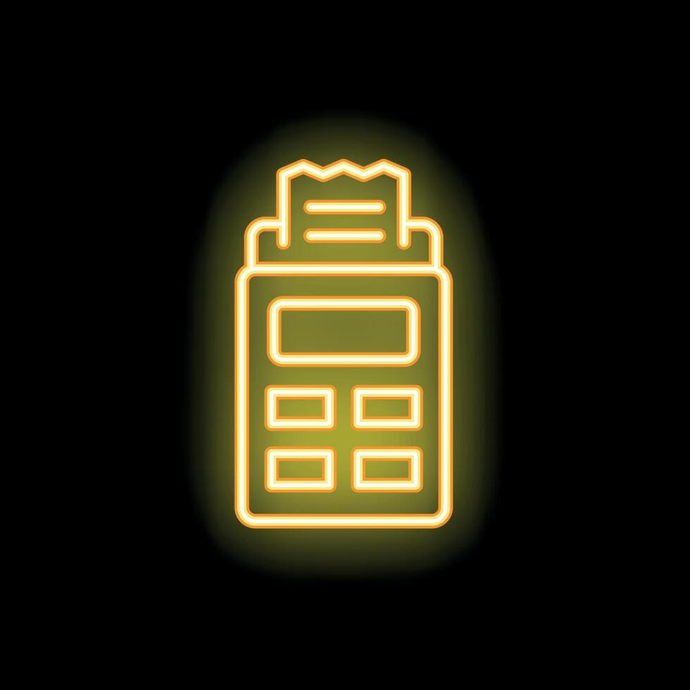 Neon sign of a credit card reader processing payment vector