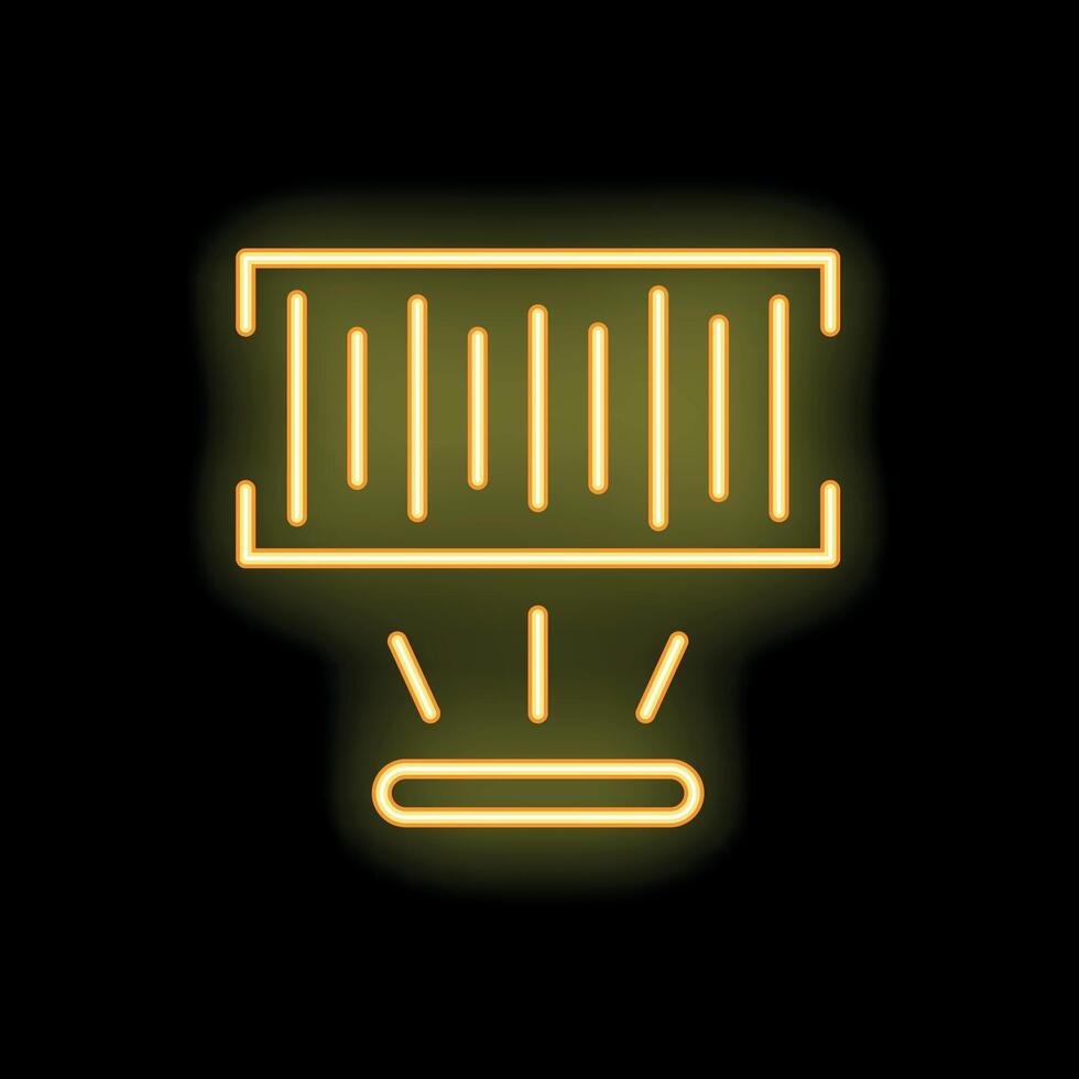 Neon yellow container cargo being scanned by security system vector