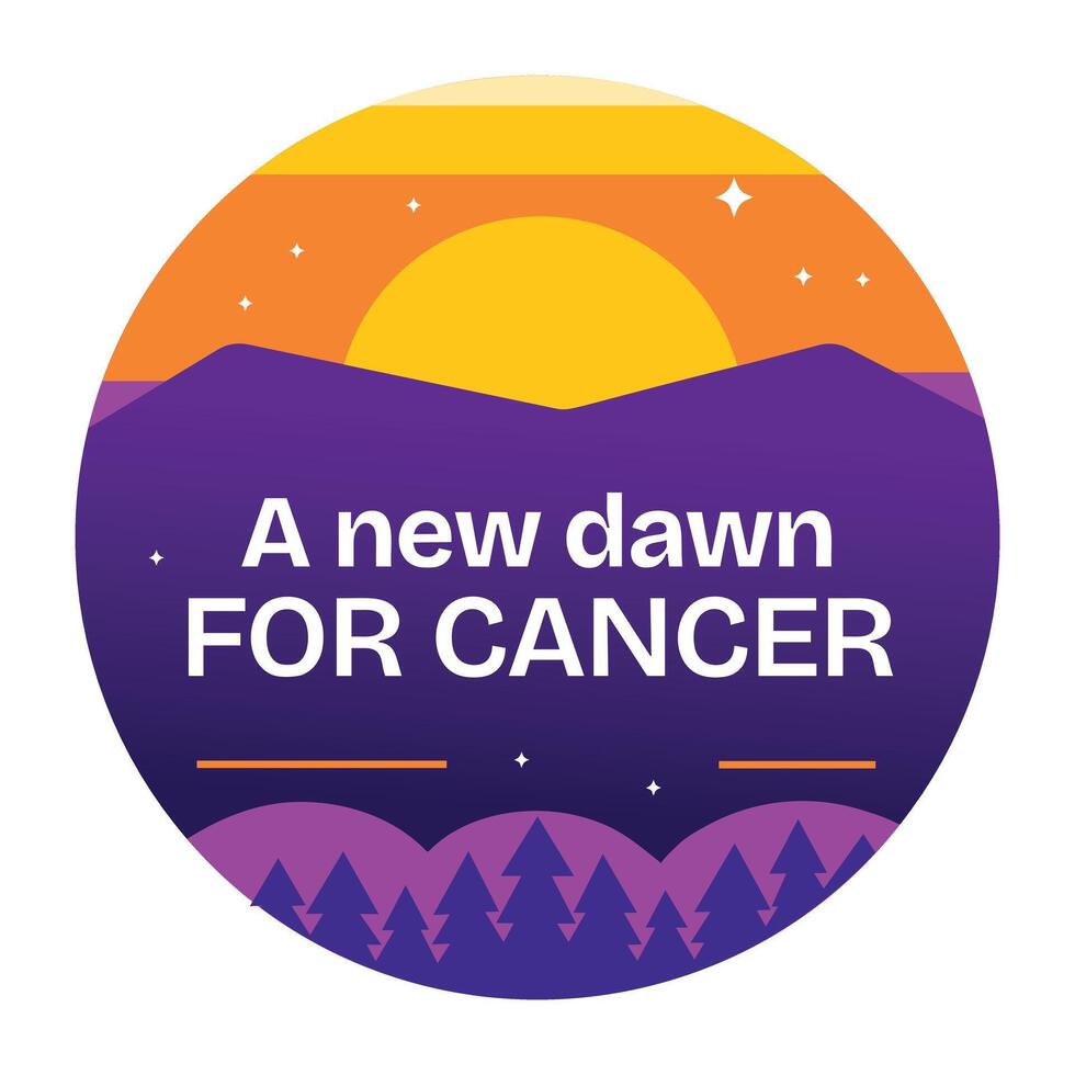 A flat style sticker of cancer positivity quote vector
