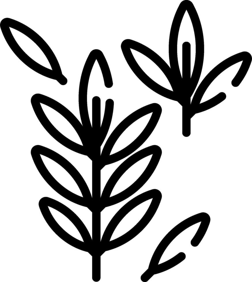 A black and white drawing of leaves vector