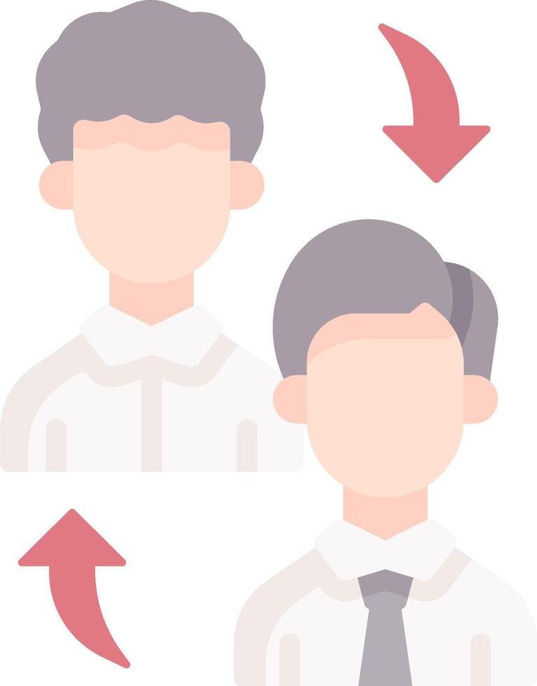 Two men with different hairstyles and ties vector