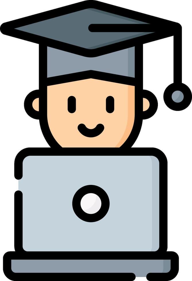 A cartoon graduate wearing a graduation cap and gown vector