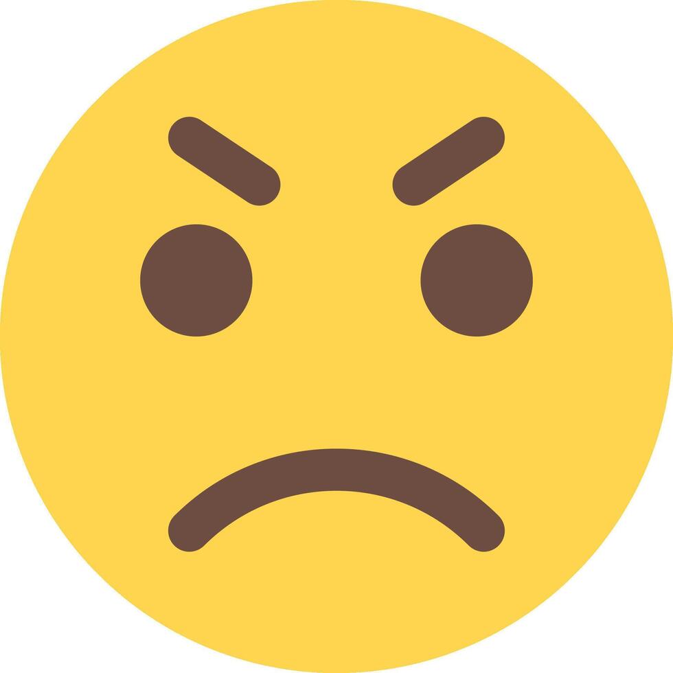 A yellow emoticion with an angry face vector