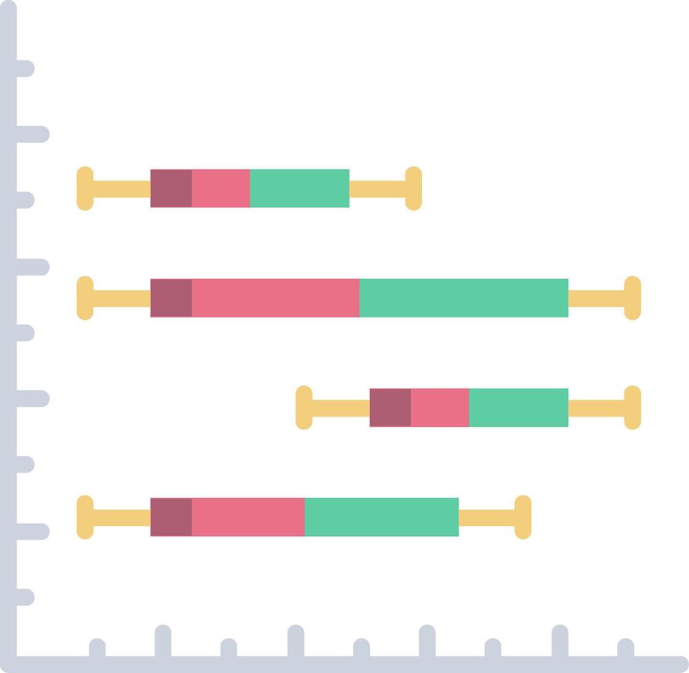 A bar graph with three different colored bars vector