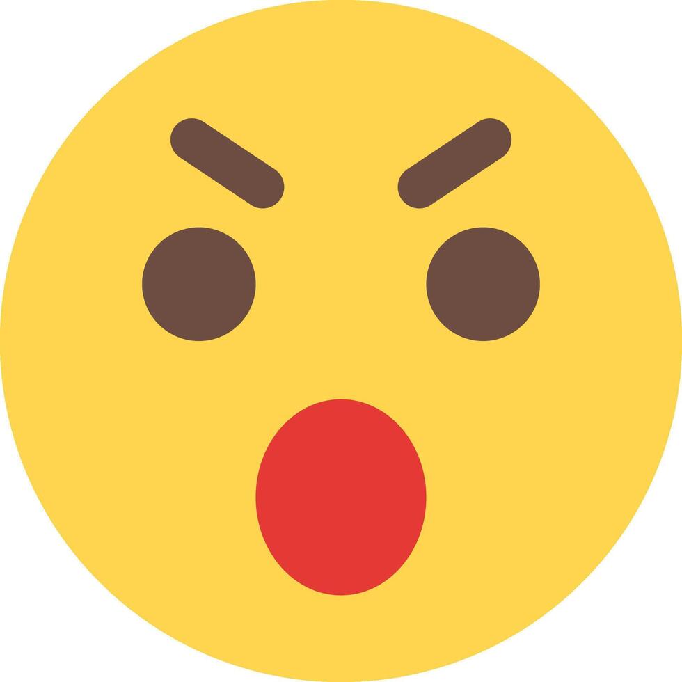 A yellow emoticion with a red nose and mouth vector