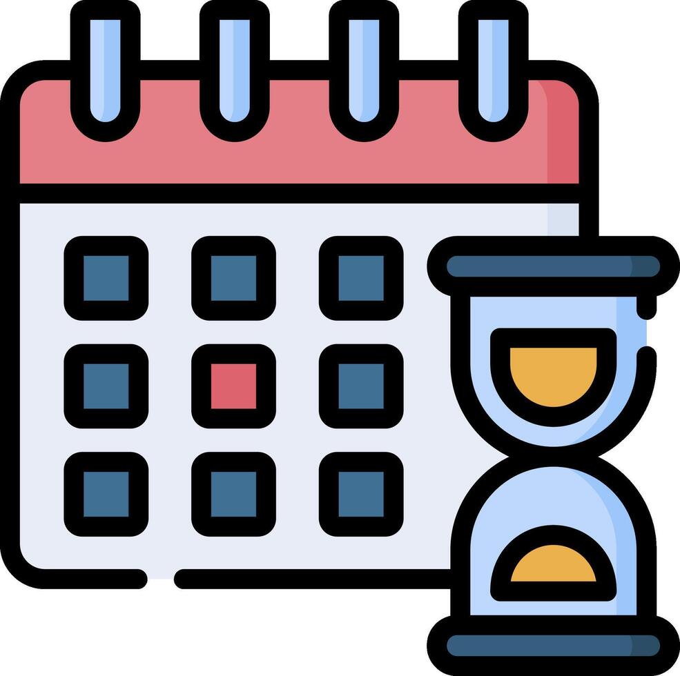 A calendar and a clock icon vector