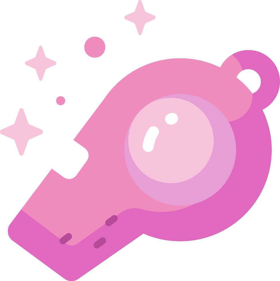 A pink whistle with a pink bubble around it vector