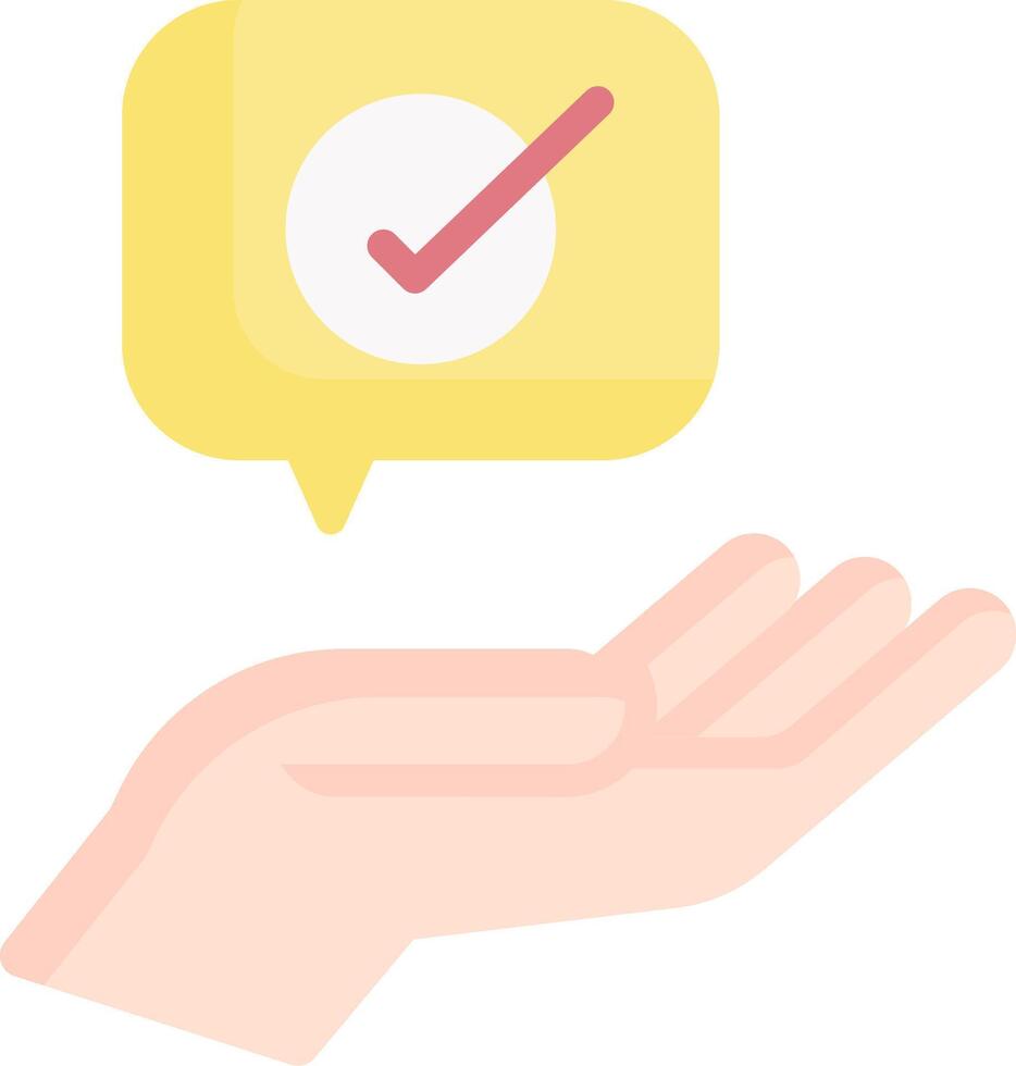Hand with tick icon vector