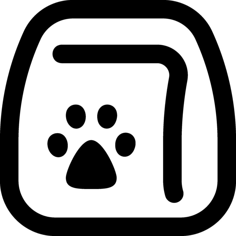 A black and white icon of a cat's paw vector