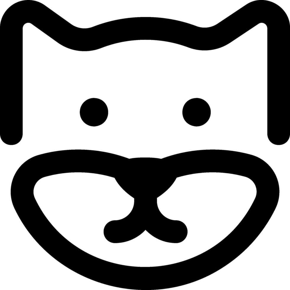 A black and white cat face icon vector