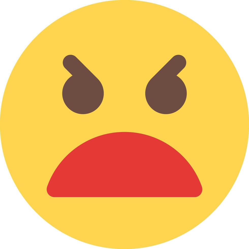 A yellow emoticion with an angry face vector