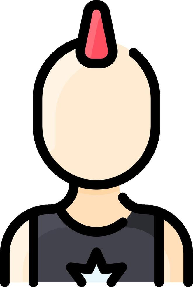A cartoon man with a mohawk and a star on his head vector