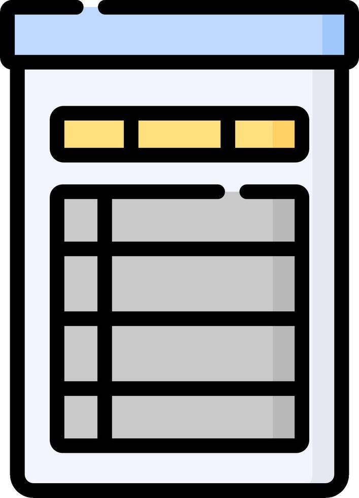 A file box with a list of items on it vector