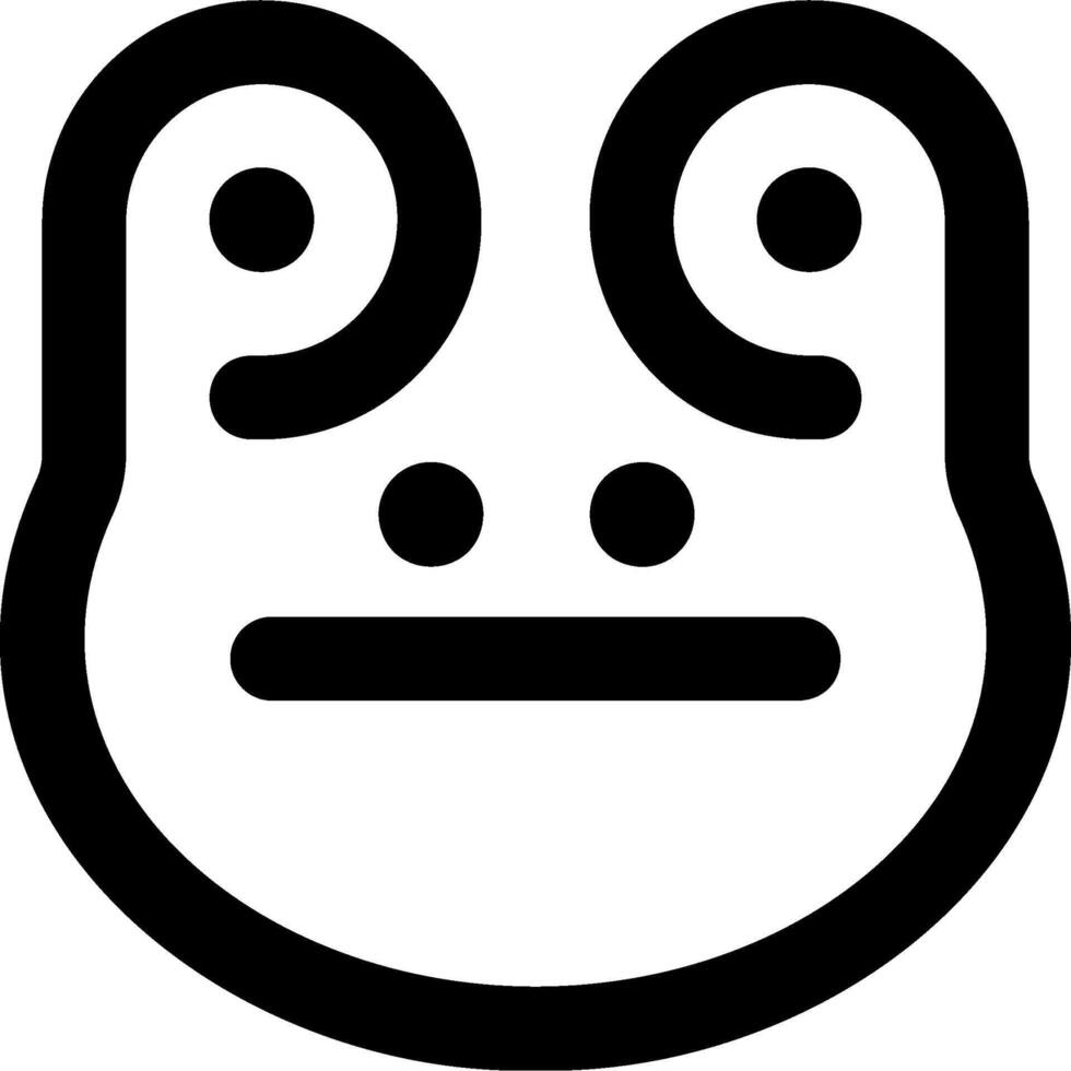 A black and white frog face with two eyes vector