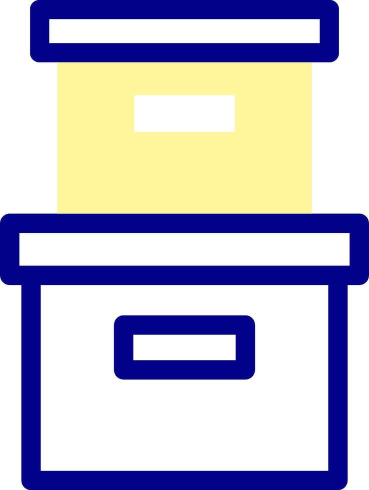 A blue box with a yellow light on top vector