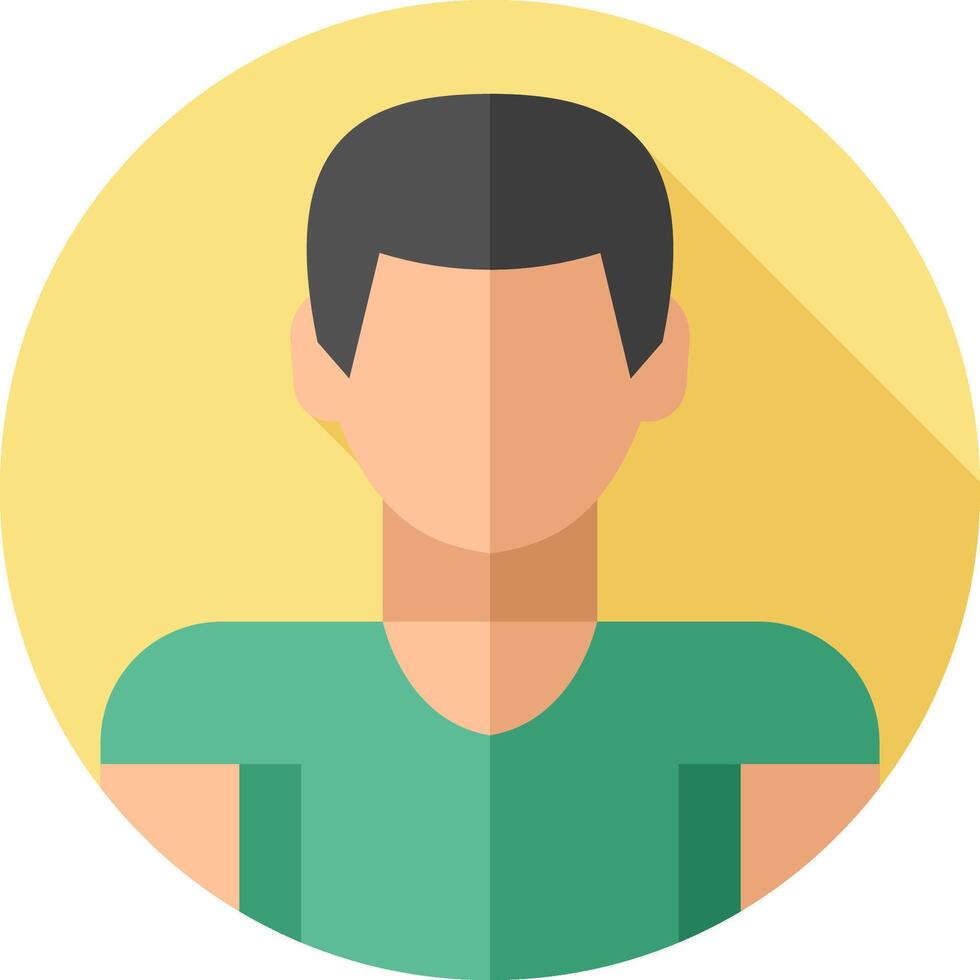 A flat icon of a man in a green shirt vector