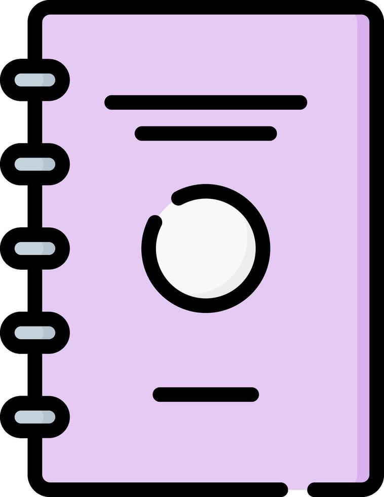 A purple notebook with a white background vector