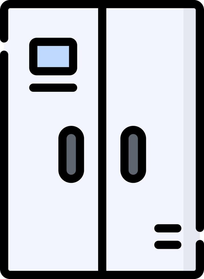 A refrigerator with two doors open vector