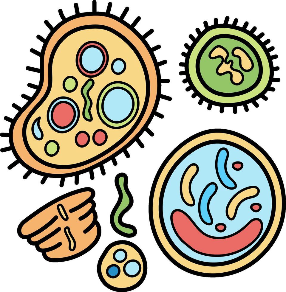 Microbes illustration design vector
