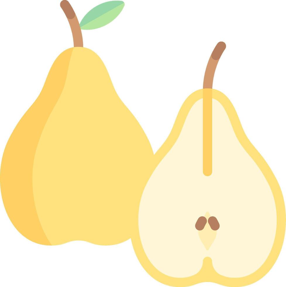 Two pears are shown on a white background vector