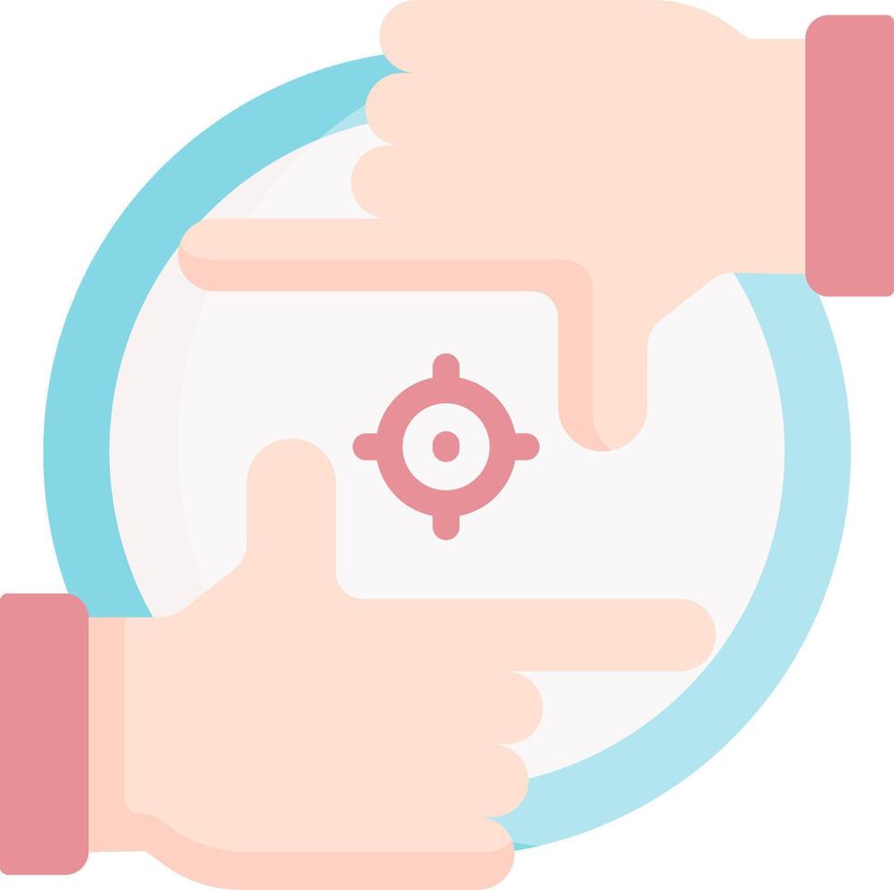 Hands pointing at a target on a white background vector