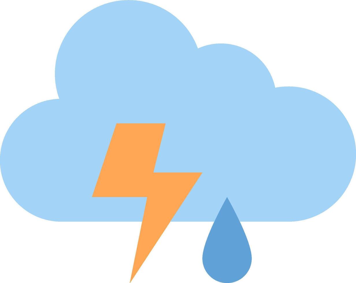 A cloud with a lightning bolt and a drop vector