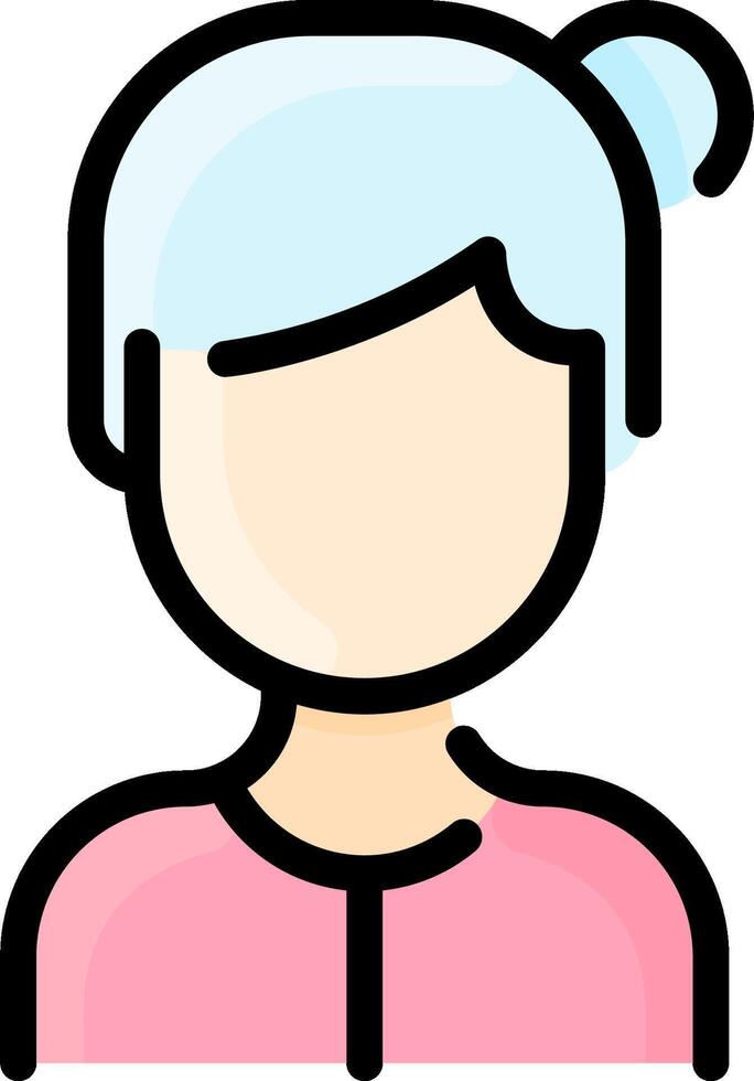 A woman with a ponytail and pink shirt vector