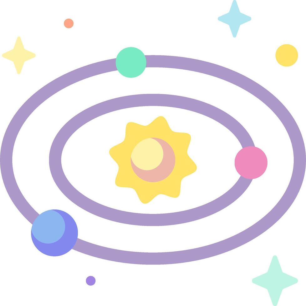An illustration of the solar system with planets and sun vector