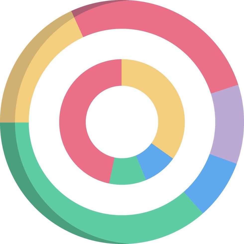 A colorful pie chart with a circle in the center vector