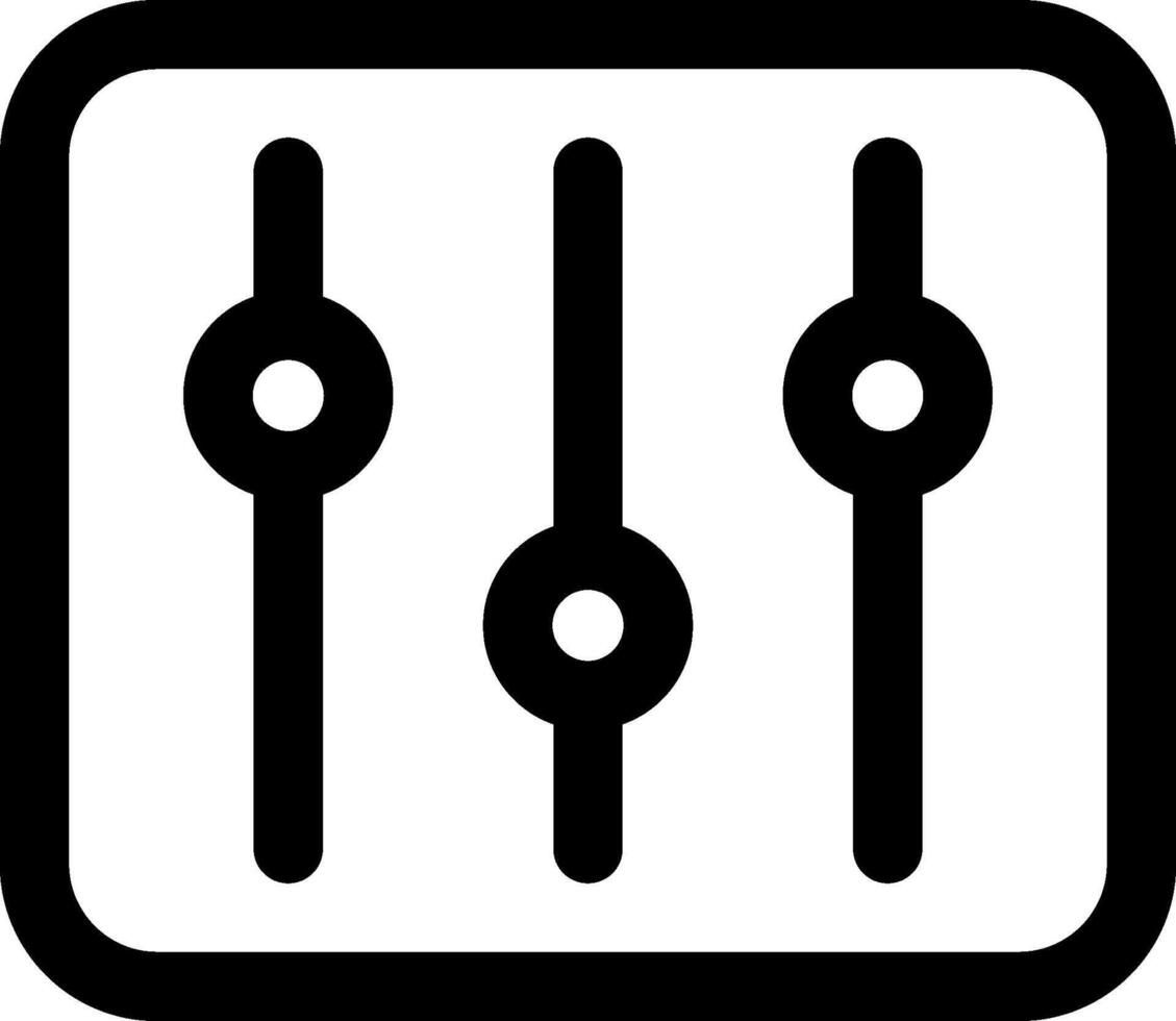 A black and white image of a control panel vector