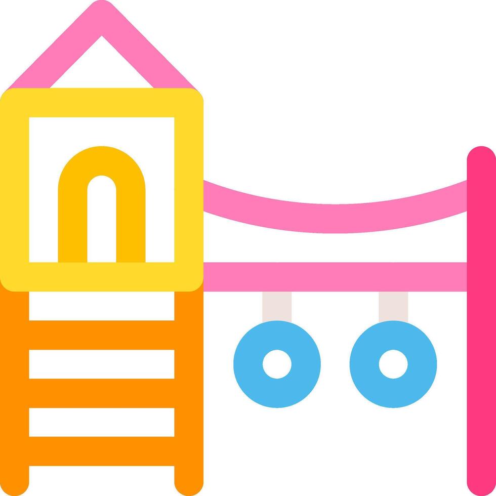 A colorful play structure with a ladder and a slide vector