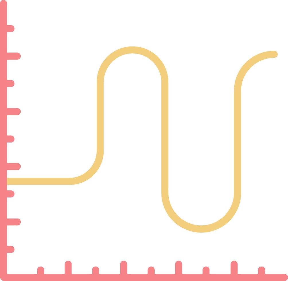 A line graph with a curve and a curve vector