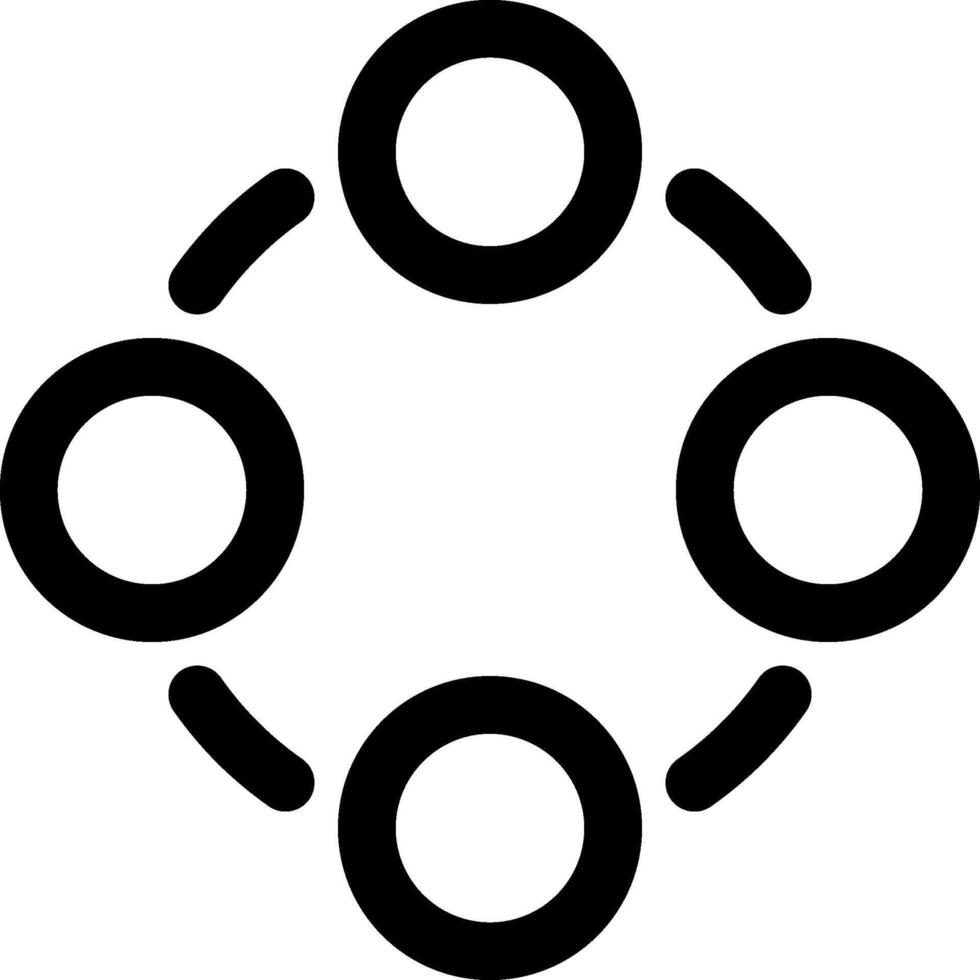 A circle with four circles in it vector