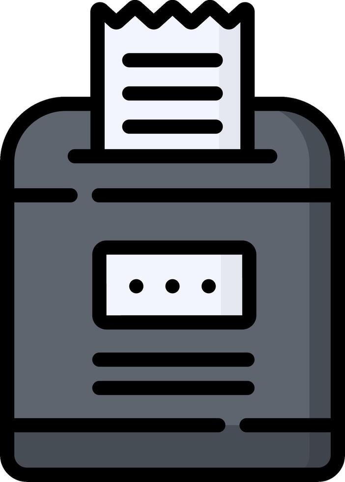 A black and white image of a receipt printer vector