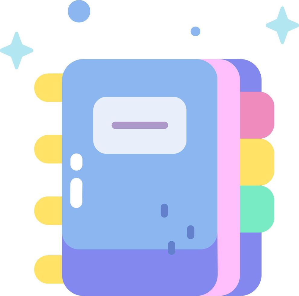 An illustration of a notebook with a pen inside vector