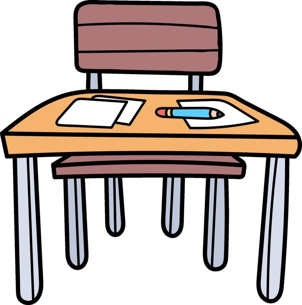 School desk clipart vector