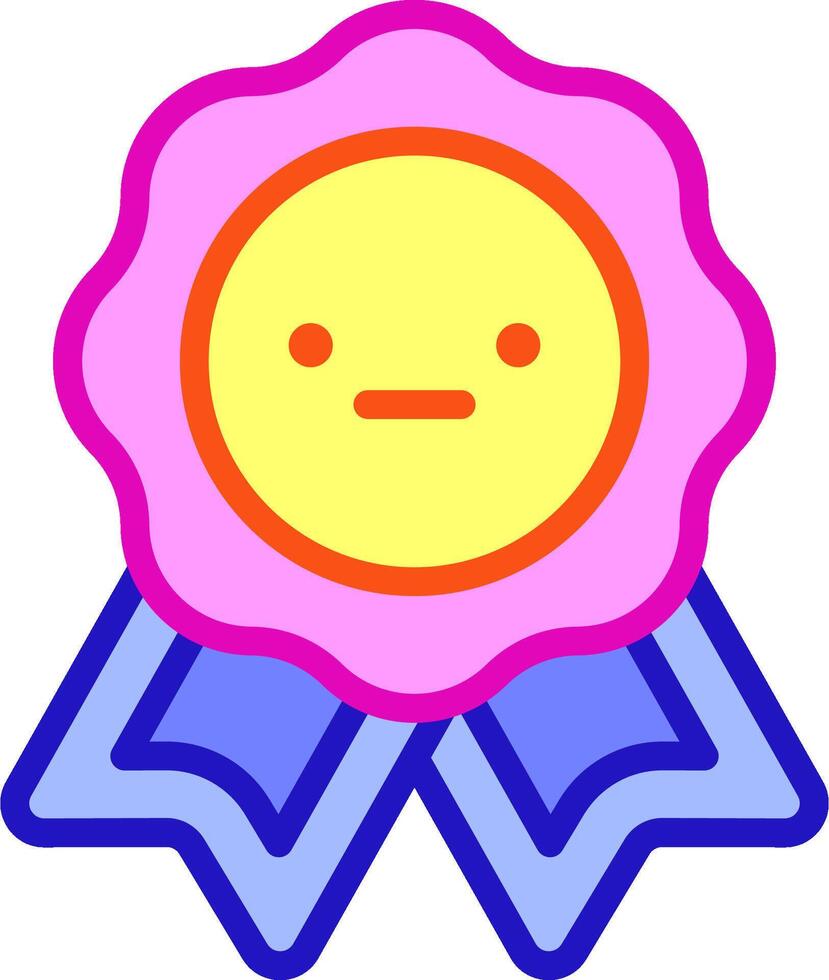 A cartoon award ribbon with a smiley face vector