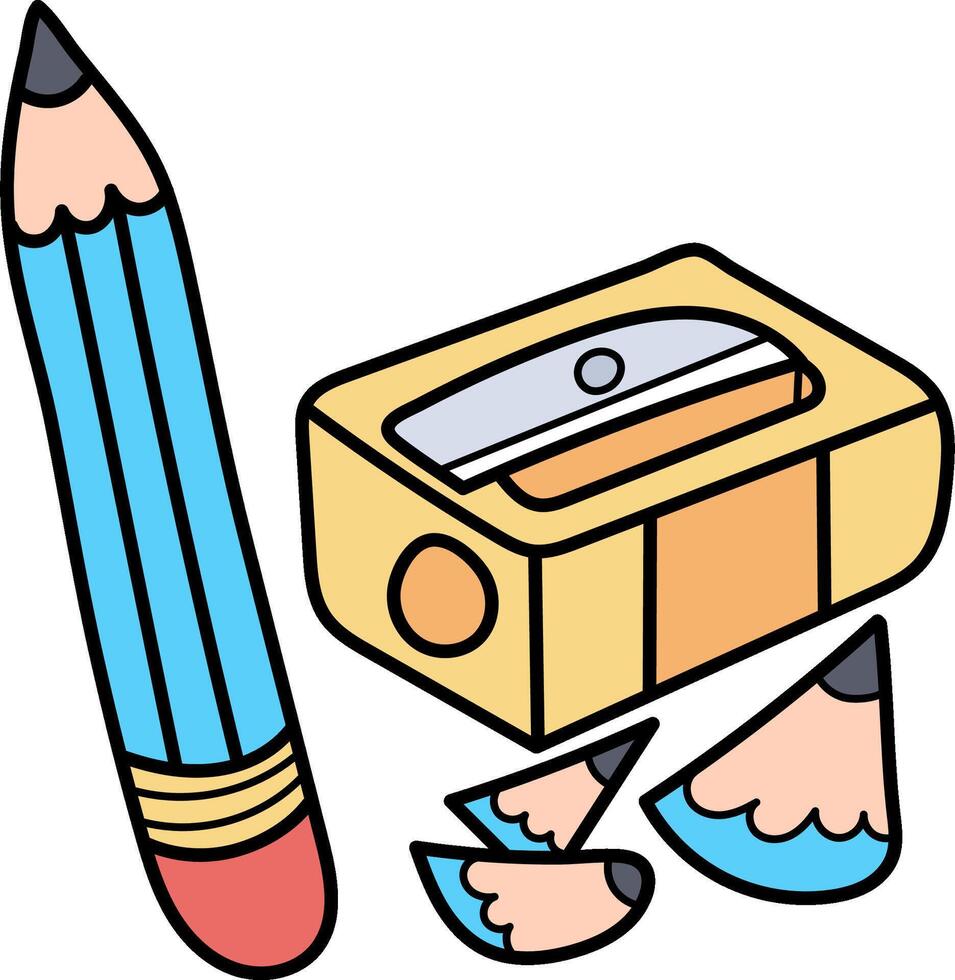 Pencils and pencil sharpener clipart vector