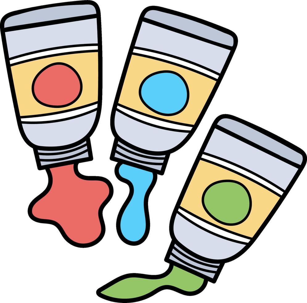 Three paint cans with paint on them vector