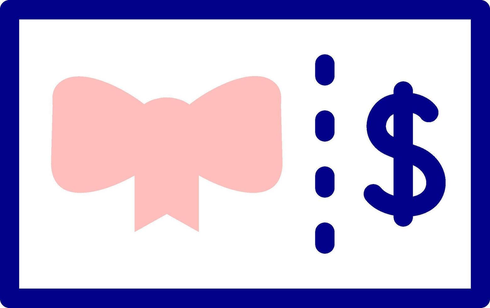 A pink bow and dollar sign vector