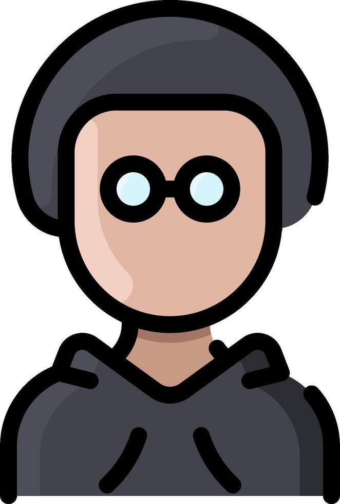 A cartoon man in a black hoodie and glasses vector