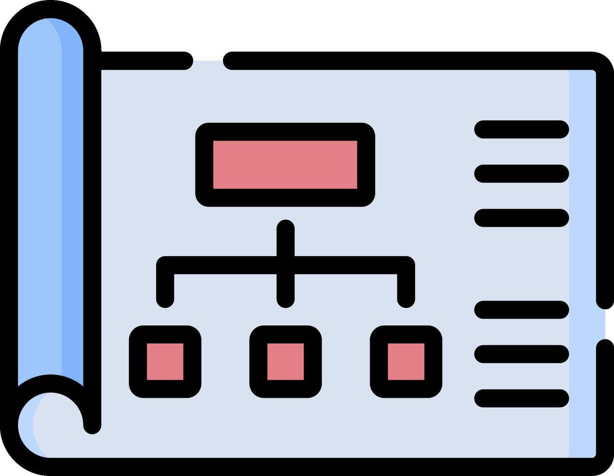 A document with a diagram on it vector