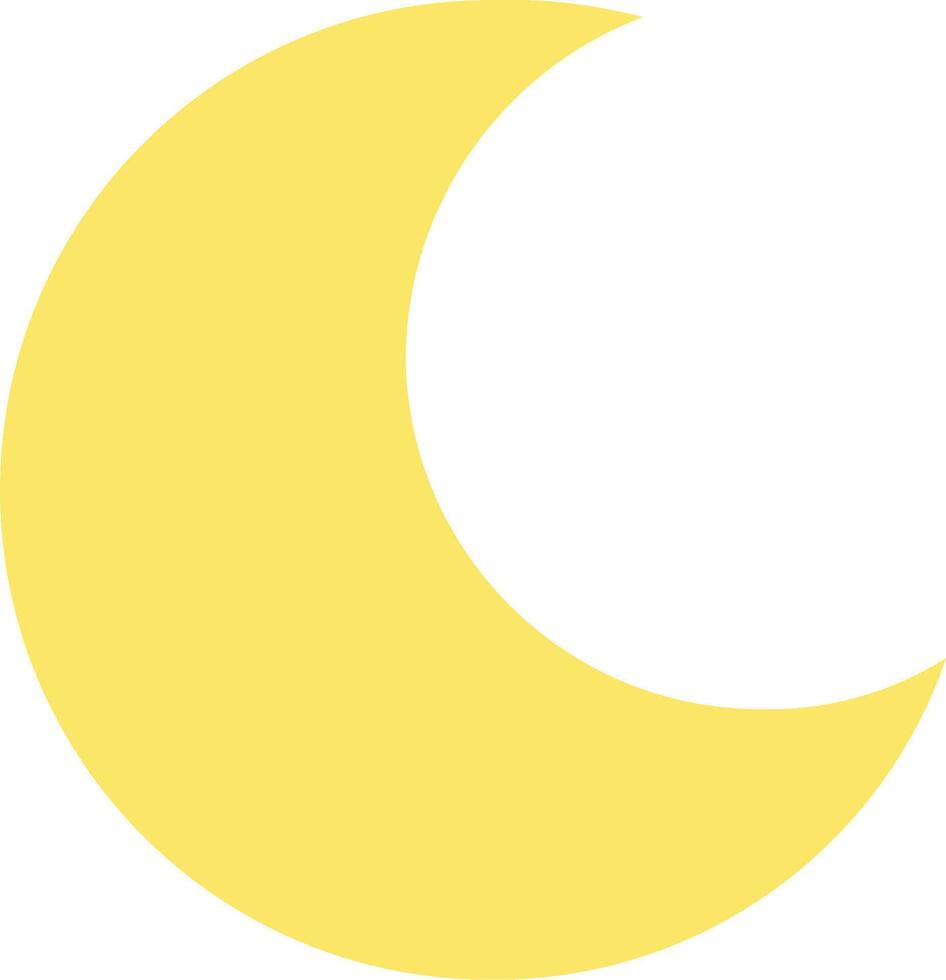 A yellow crescent with a white background vector