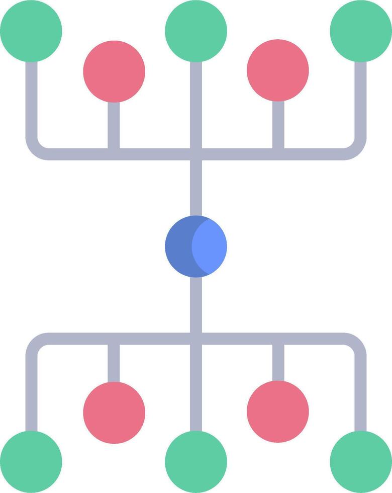 A diagram of a network with multiple circles vector