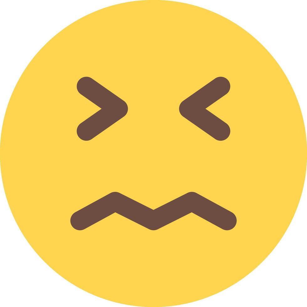 A sad emoticor with a frown face vector