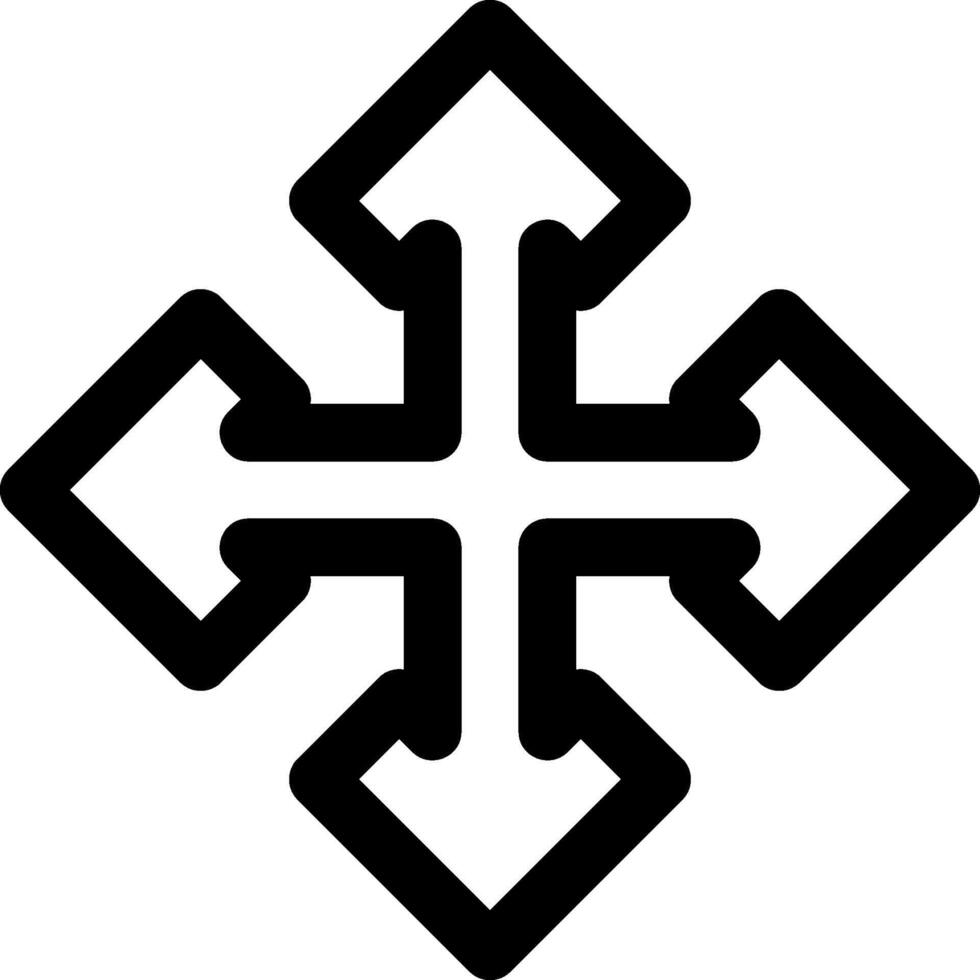 Cross symbol with arrows vector