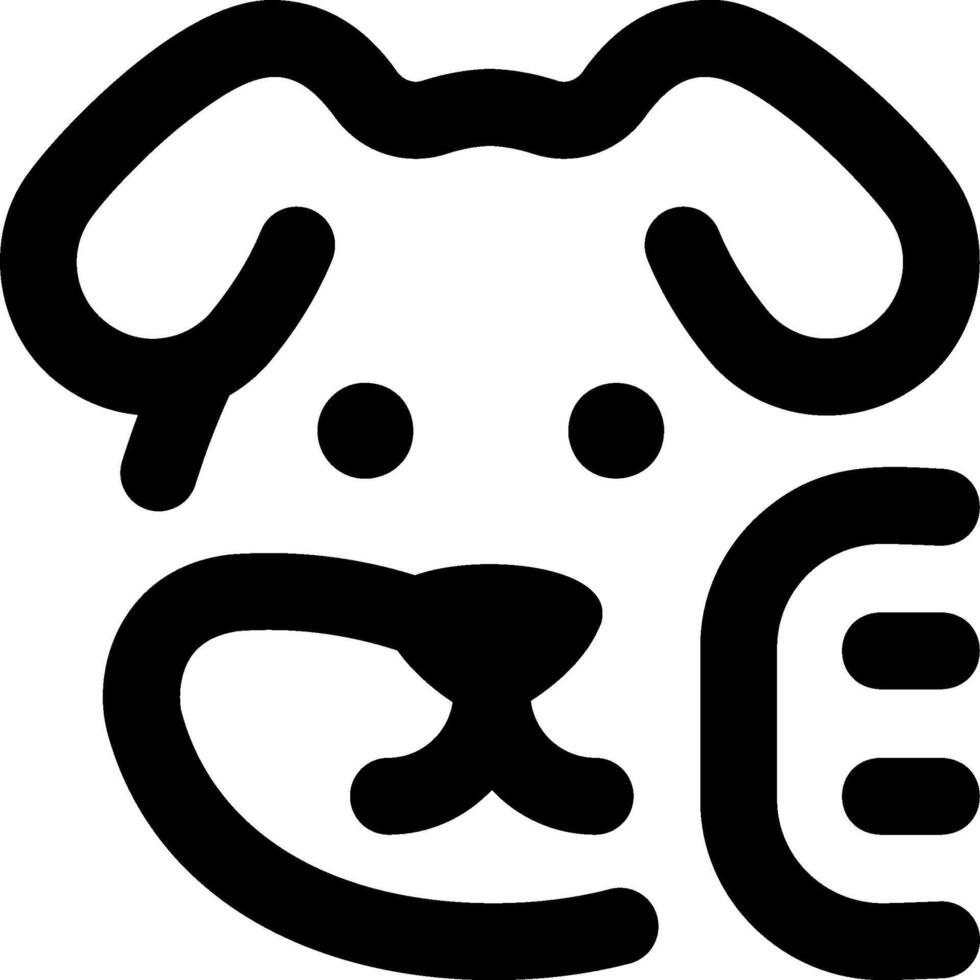 A black and white logo of a dog with a toothbrush vector