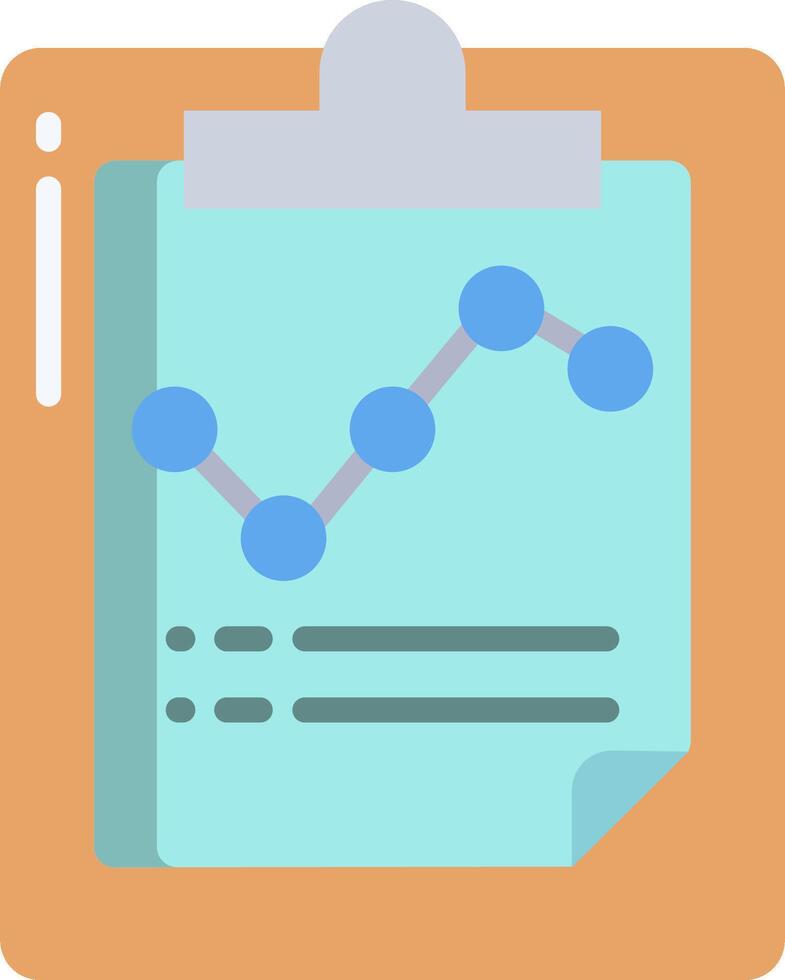 A clipboard with a graph on it vector